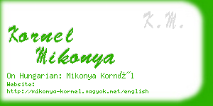 kornel mikonya business card